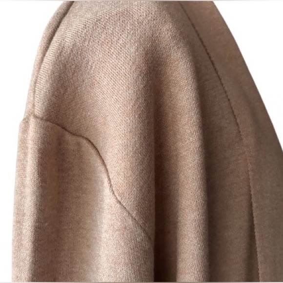 NEW Max Sport Medium Long Cardigan Jacket Tan Nude Faux Fur Designer Coat NWT - Picture 8 of 16